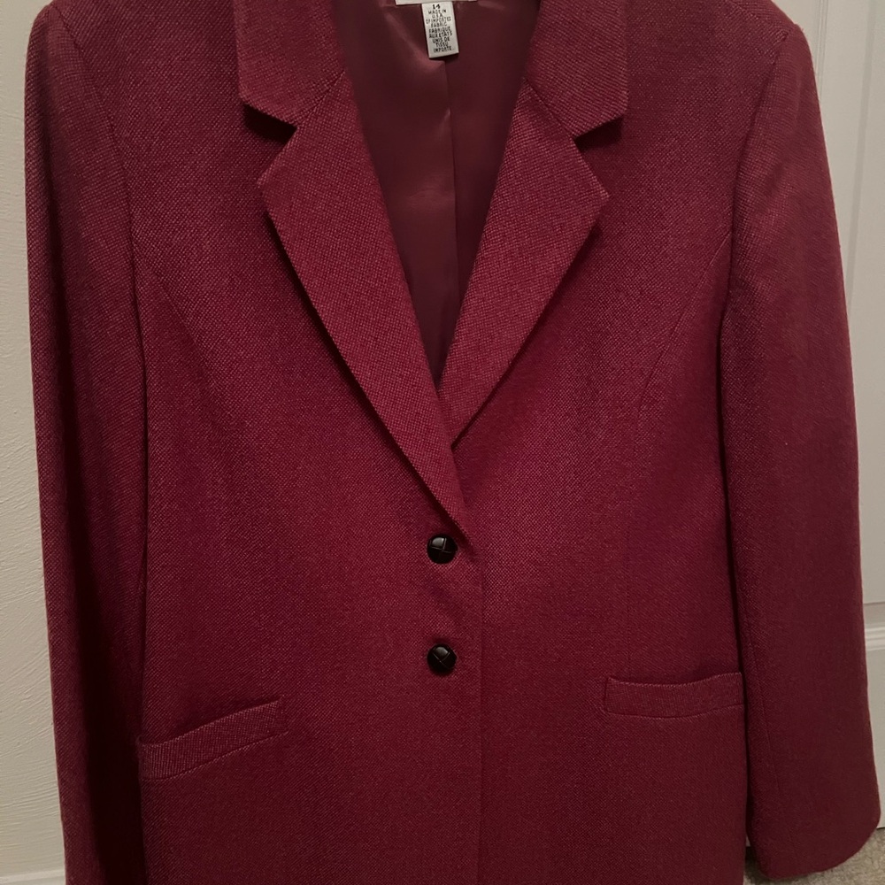 Talbots wool blazer - burgundy